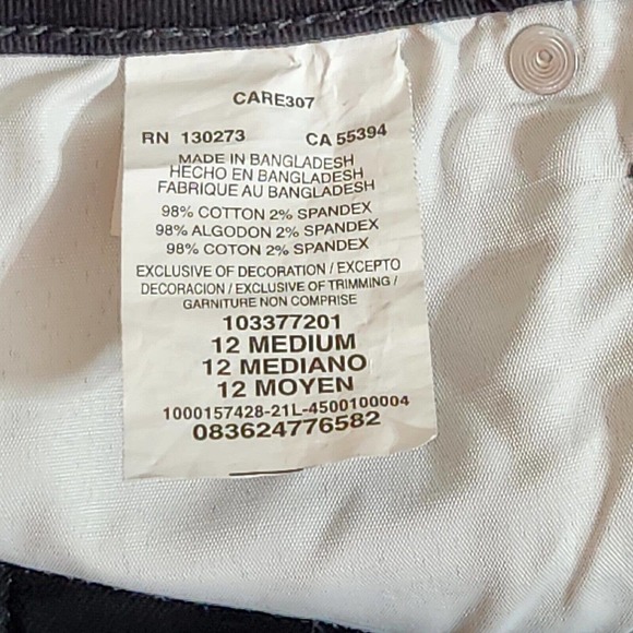 Lee Cropped Jeans/Pants Womens Size 12 Solid Black Relaxed Fit Mid Rise Stretch - Picture 7 of 9